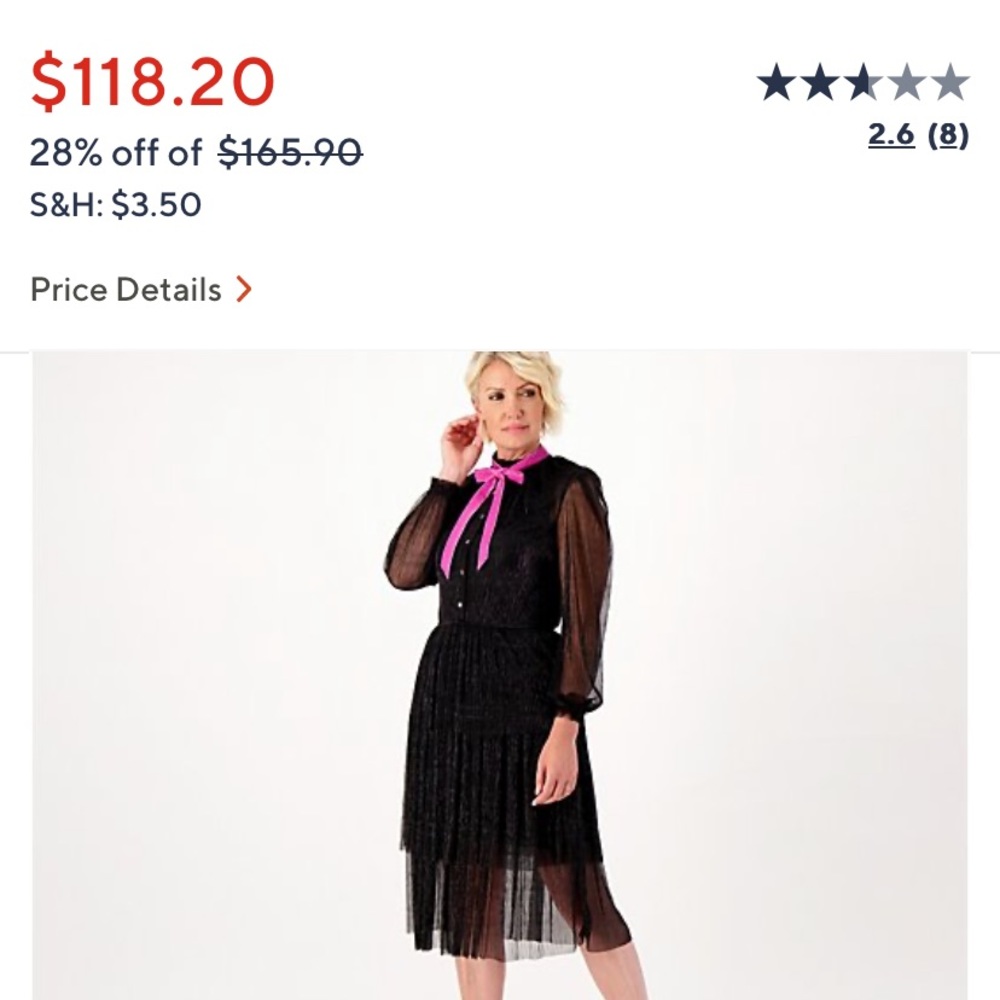 Studio park black mesh dress size1X